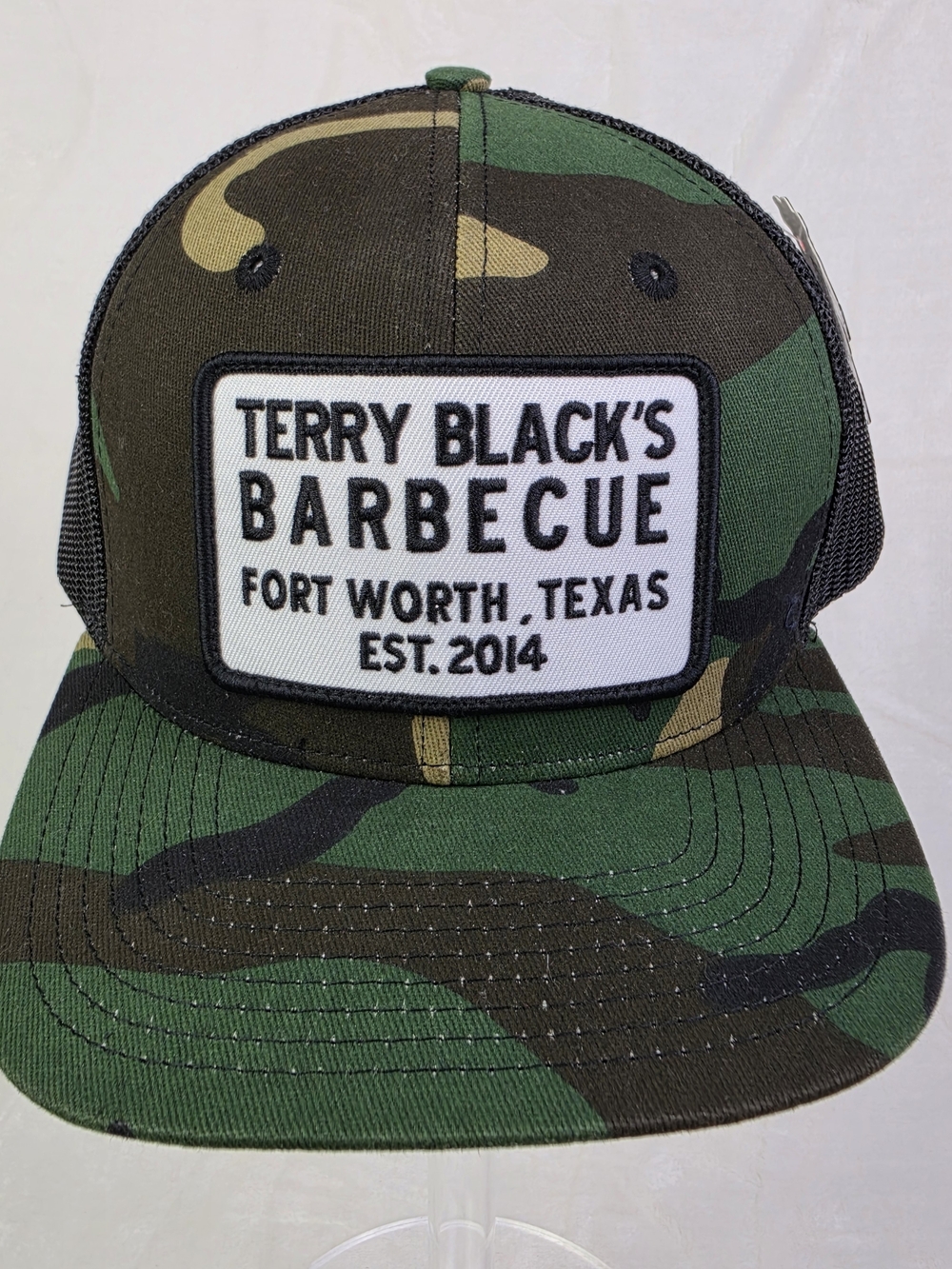 Terry Blacks Barbecue Camouflage Trucker Hat Cap Snap Back Fort Worth TX NWT - Picture 3 of 8
